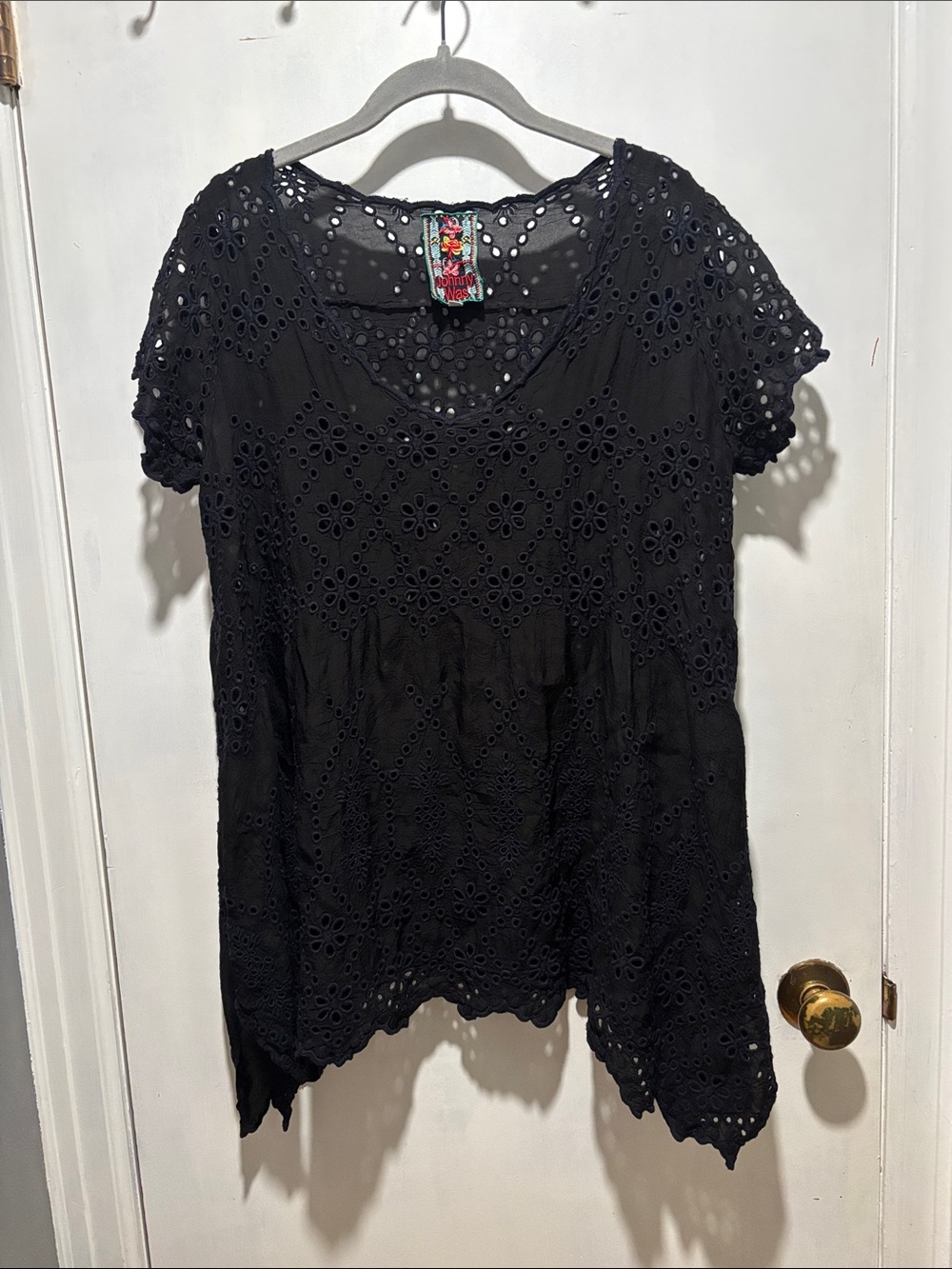 JOHNNY WAS eyelet embrodiered flowy tunic top size small